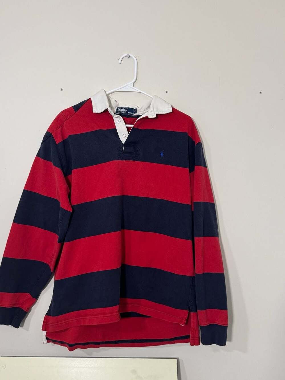 Vintage Polo by Ralph Lauren Red and Navy Rugby Shirt